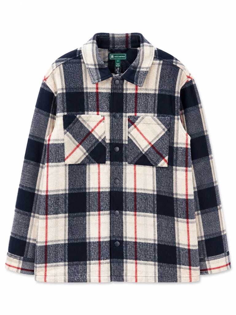 New - B By Brooks Brothers Boys Plaid Flannel Jacket